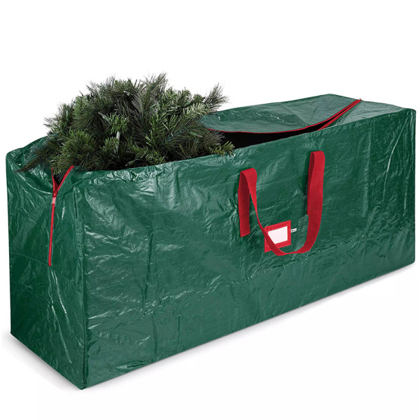 1-delad grön förvaringsväska - Passar julrivningsträd upp till 7,5 fot med slitstarkt förstärkt handtag och dubbel dragkedja - Vattentätt material Håller D