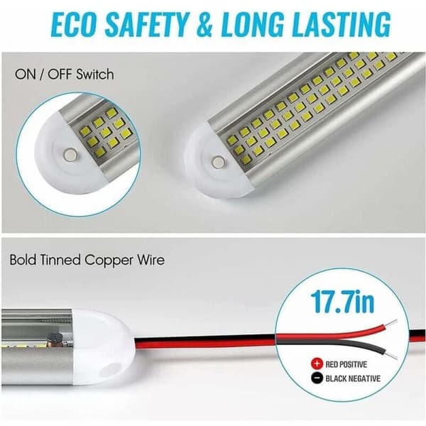 12V LED-ljusremsa, 120 lamppärlor, med strömbrytare