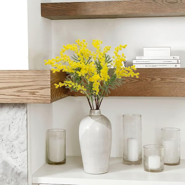 Simulerings korte stilk kunstige blomster, 6 stk.