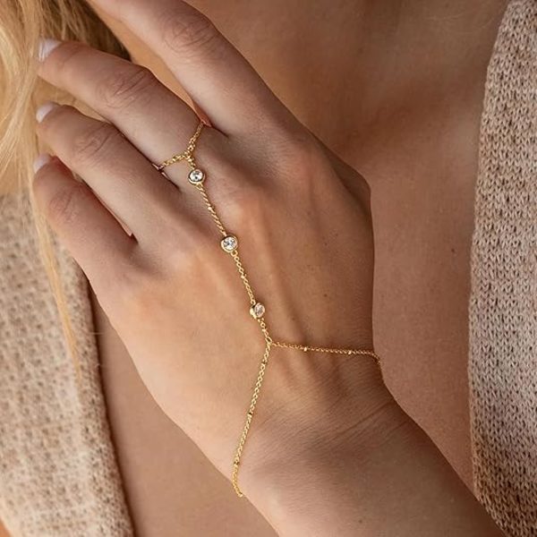 2 stk. Guld Armbånd til Kvinder, Fine Armbåndssæt til Kvinder Trendy, Guld Armbånd Stak med Perler, Cuban, Paperclip, Hjerte, Slange