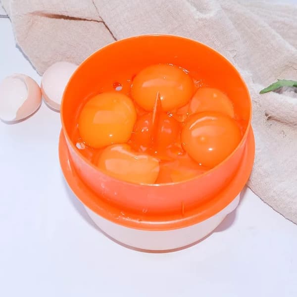 2 stk Eggehvite Separator Keramisk Eggehvite Separator Plomme Filter Plomme Separator Eggehvite Separator Eggehvite Separator Filter (Oransje)