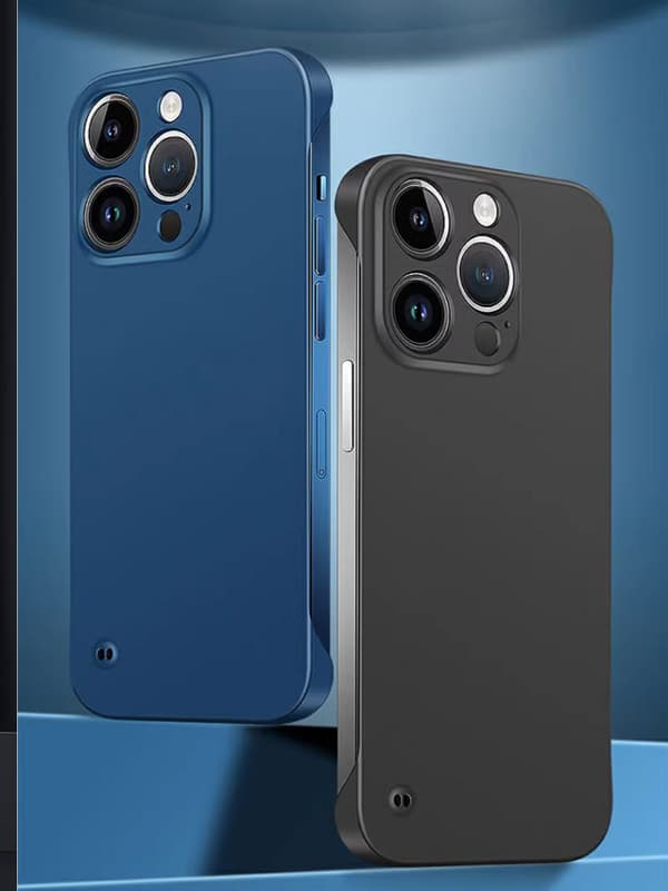 med iPhone 11 Pro Max; Vitt ultratunt ramlöst hårt mobilskal med ramlöst stötsäkert frostat bakstycke. White iPhone 11 Pro Max