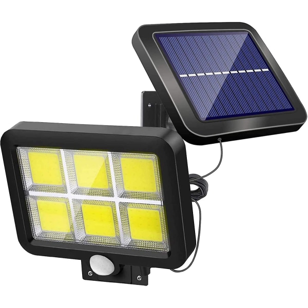 Utomhussolljus med rörelsesensor 120 led vattentät vit belysning Solljus för trädgårds altandörr Parkeringssäkerhetsljus 1 pack
