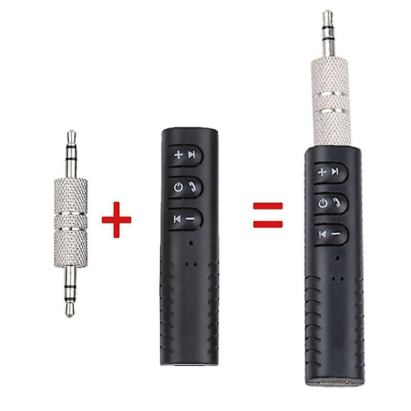 Universal 3,5 mm jack Bluetooth-bilsats Handsfree musik ljudmottagare adapter Auto AUX-kit kompatibel med högtalare hörlurar bilstereo Black
