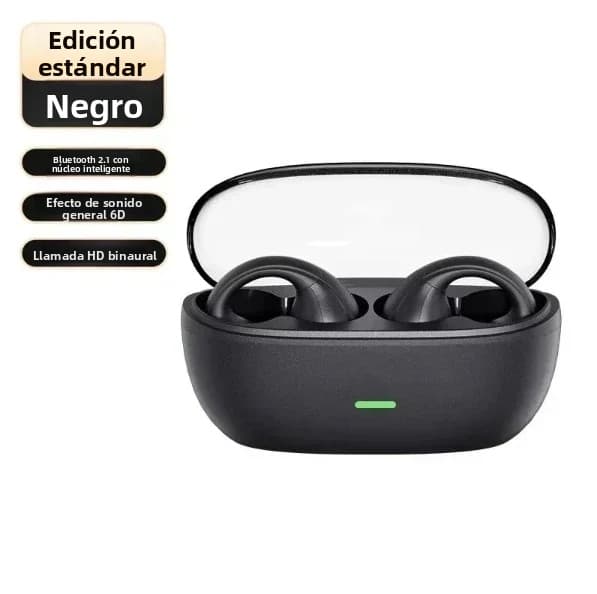 Mini trådløse Bluetooth-øretelefoner med berøringskontrol LED-lys Stereo svedafvisende sort Black