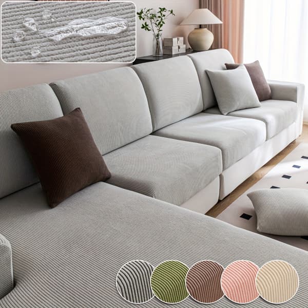 Veteaxris; Plus Size L [Bredd 65-85cm, Längd 135-165cm]; Elastiskt sofföverdrag, Universal för alla årstider, Anti-kattklös Ryggstödsöverdrag, Sittdyna L