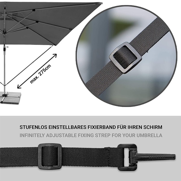 5 stykker cantilever parasol fast bælte for at forhindre parasollen i vinden roterende bevægelse håndsving parasol vindtæt enhed