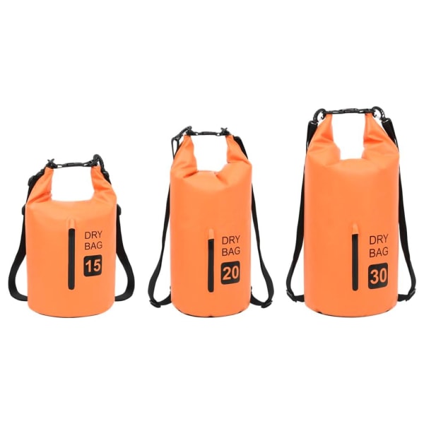 Vattentät packpåse med dragkedja orange 30 L PVC