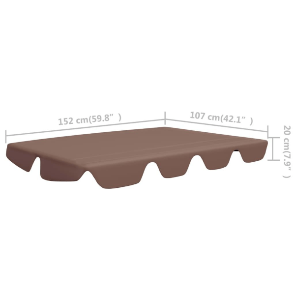 Reservtak för hammock brun 192x147 cm 270 g/m² Brun