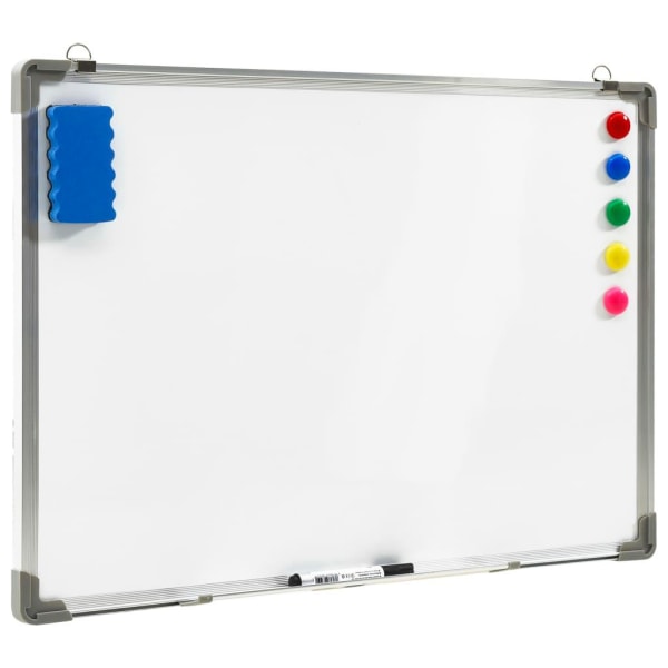 Magnetisk whiteboard vit 90x60 cm stål Vit