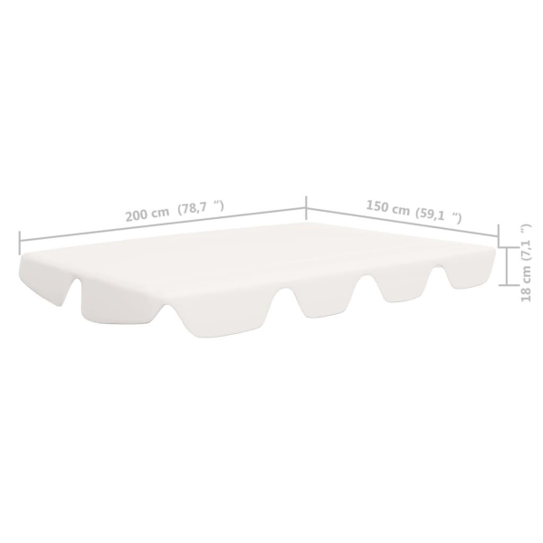 Reservtak för hammock vit 226x186 cm 270 g/m² Vit
