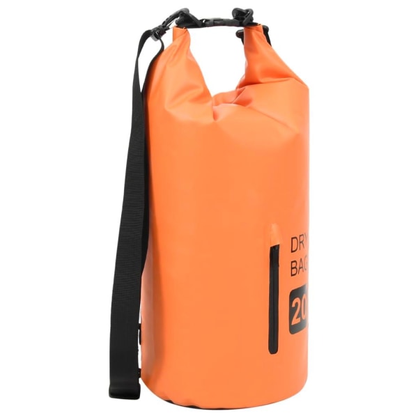 Vattentät packpåse med dragkedja orange 20 L PVC