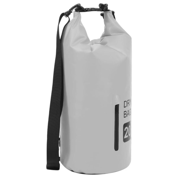 Vattentät packpåse med dragkedja grå 20 L PVC