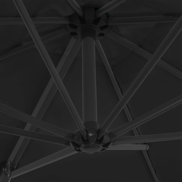Frihängande parasoll med stålstång svart 250x250 cm Svart