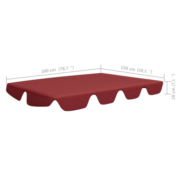 Reservtak för hammock vinröd 226x186 cm 270 g/m² Röd