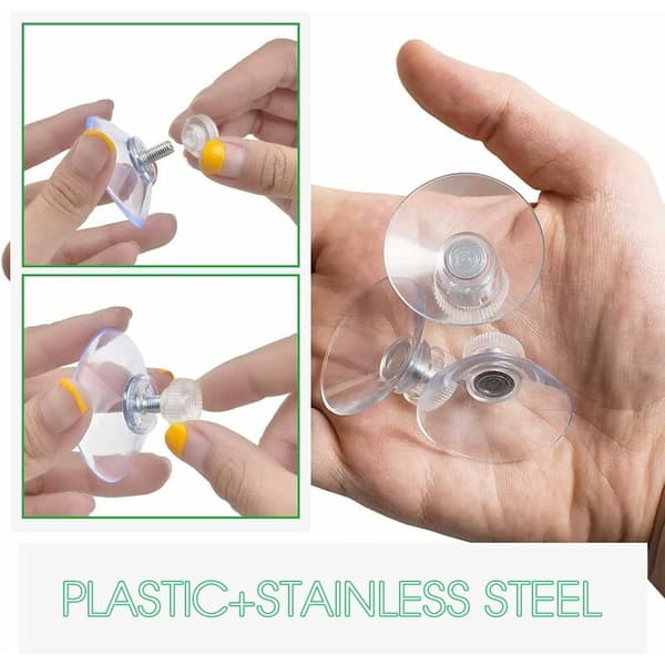 Sugkoppsett med 25 sugkopper Ø 40 mm M4 - Transparente sugknapper med rillet mutter