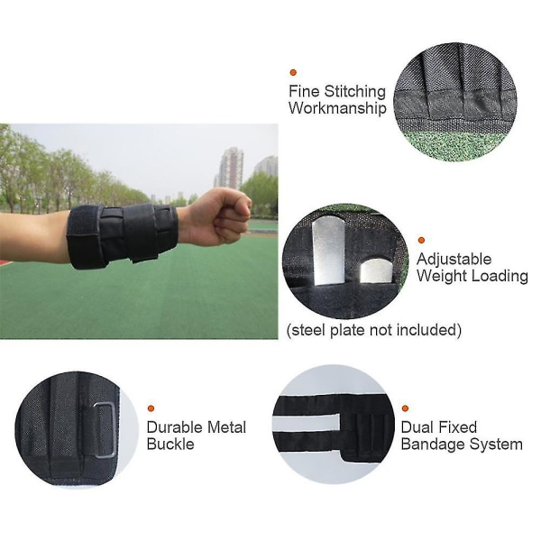 2-pack Max Loading 5/10kg Justerbar Handledsväst Oxford Justerbar Ankelväst Träningsvikt Lastning 10kg