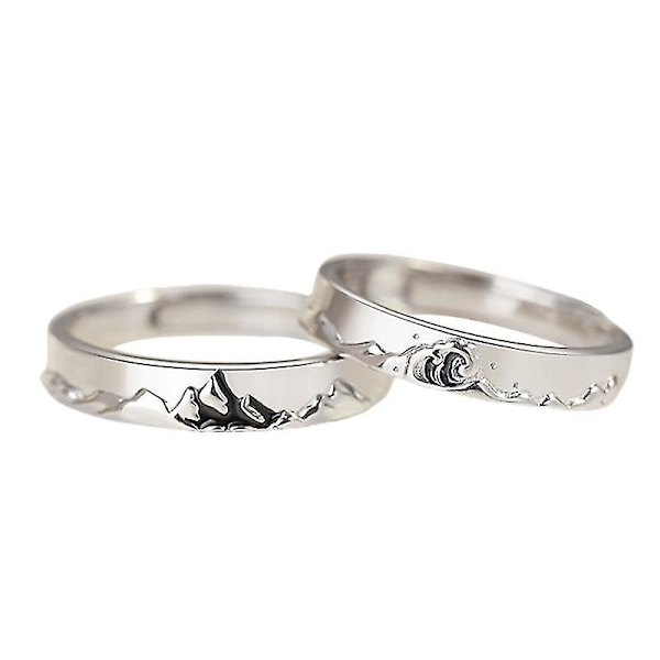2-pack ringar Hon Han Set Ringar Berg Hav Deklaration Löftesringar Alla hjärtans dag presenter