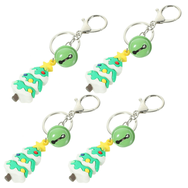 4pcs Hanging Keychain Christmas Tree Keychain Purse Bag Charm Pendant Keychain Decor