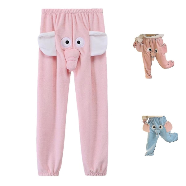 Funny Elephant Pants Dame Herre Lounge Bukser Hjem Plysj Par Pysjamas Bukser Gave Til Kjæresten -z Pink L