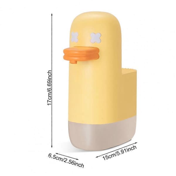 Automatisk sæbedispenser, USB genopladelig, skumsæbedispenser, berøringsfri sensor, børnevaskemaskine Yellow