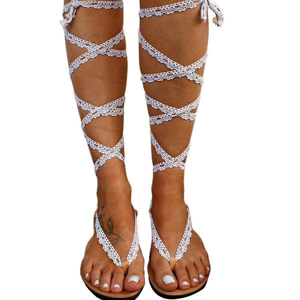 Dam Boho Gladiator Strappa Flip Flop Sandaler Sommar Strandskor 42
