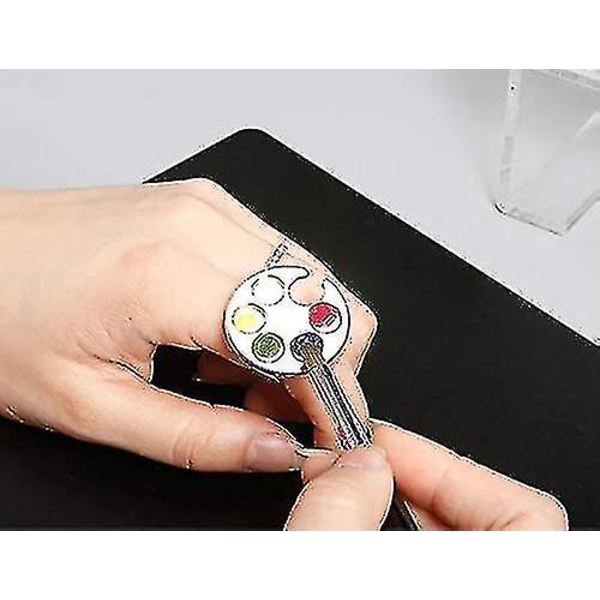2 stk. Mini neglelakeringsholder, neglekunstpaletringe, neglepaletfingerringe, si