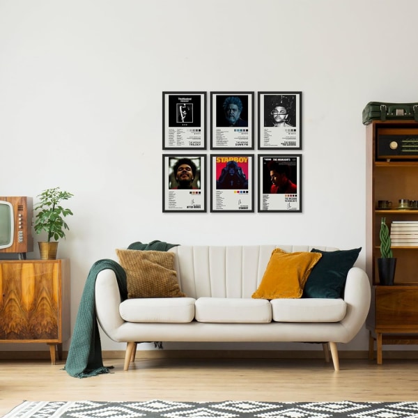 Sett med 6 The Weeknd-plakater, cover , musikkplakater, The Weeknd albumomslagsmønster, kunstdekorasjon, trykk 20 x 25 cm