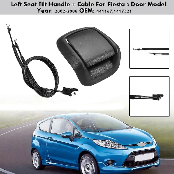 Bil For Venstre Sæde Tilt Håndtag + Kabel Til Ford Fiesta Mk6 3 Dør