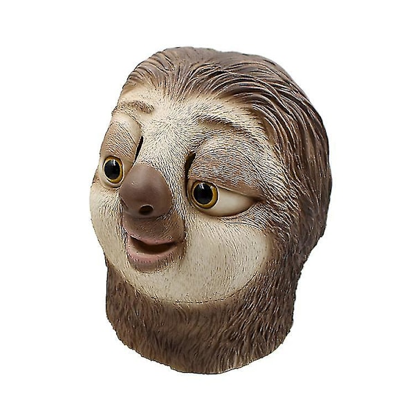 Flash Sloth Animal Sloth Mask Cosplay Halloween Morsom Dyre Latex Hodeplagg