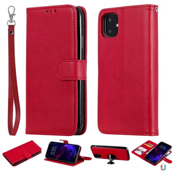 iPhone 11 - Plånboksfodral/Magnet Skal 2in1 - Röd Red Röd
