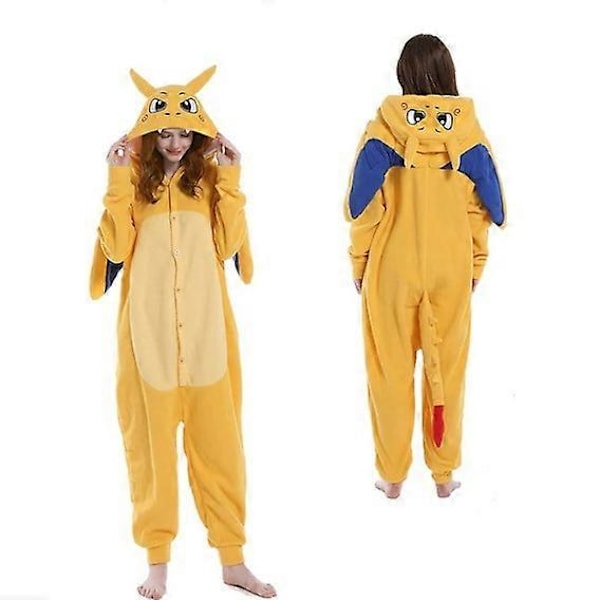 Polar Fleece Ildsprudende Drage Tegneserie Onesie Pyjamas Party Performance Par Hjemmetøj Charizard L