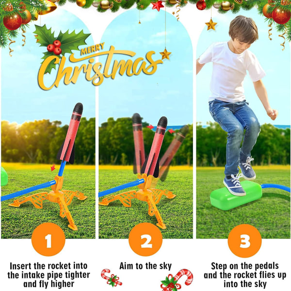 Stomp Rocket Toy Set för pojkar 3-12 år, trädgårdspresent för utomhusbruk för barn 4-10 år