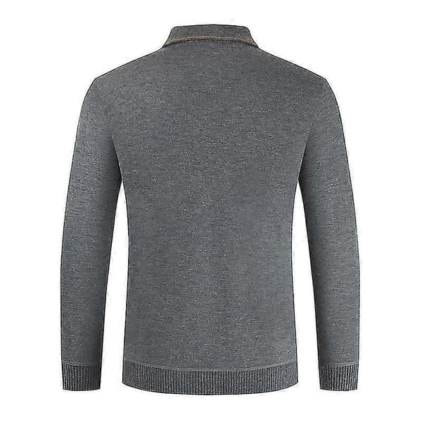 Langermet skjorte med knapper for menn Grey M