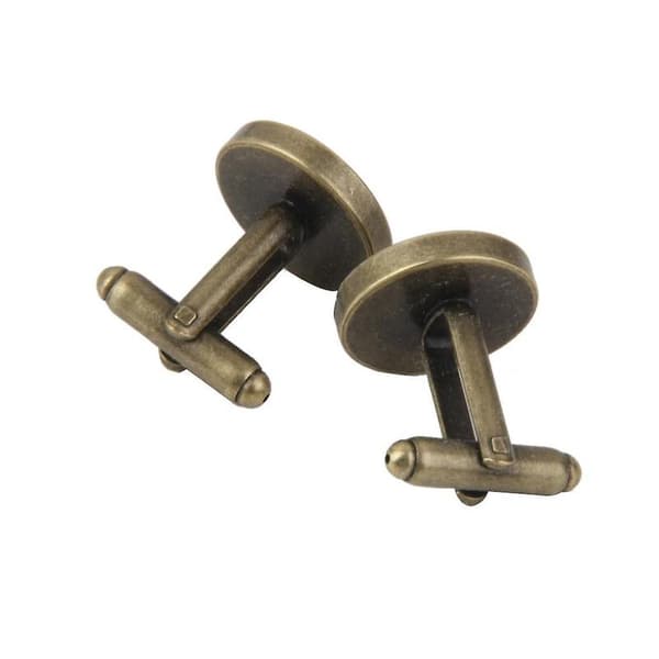 10 stk. 16 mm runde blanke indstillinger Base Pad Manchetknapper Antik Bronze