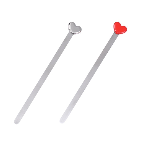 2 Pcs Metal Bookmarks Bookmark Ruler School Bookmark Heart Shaped Bookmark Metal Page Holder Metal Pendant