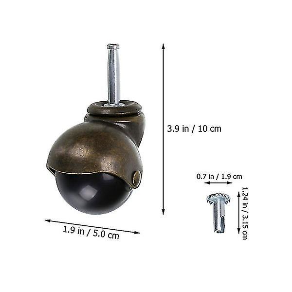 4 stk hjul 8x38mm kontor hjem datamaskin stol hjul stamme hjul (10x5cm)