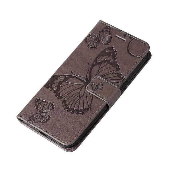 For Honor X5b X5b Plus Etui Sommerfugl Læder Telefon Cover - Grå