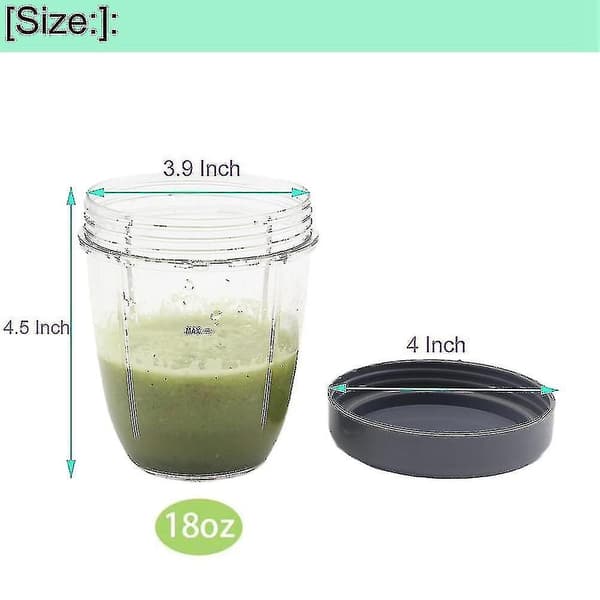 Blenderkopper og flade låg - udskiftningsdele til Nutribullet, 2 stk.