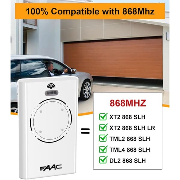 FAAC XT4 868 SLH Vit Fjärrkontroll, 5-pack - White
