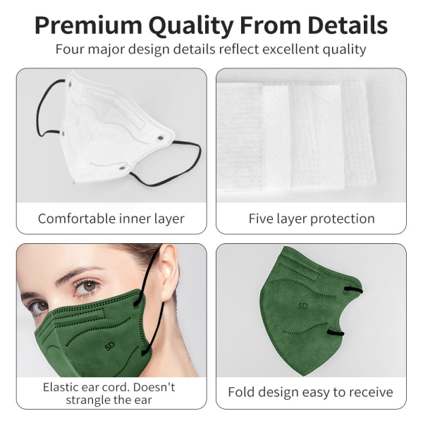 10 STK Aldults 5D Mask Color Outdoor Prevention Mask Ansiktsmasker
