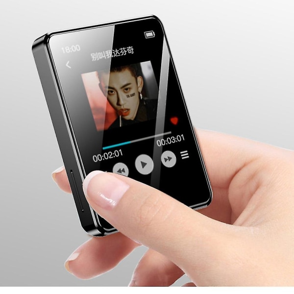 Bærbar mp3-afspiller Bluetooth 5.0 musik stereohøjttaler Mini mp4 videoafspilning med led skærm FM-radiooptagelse Black