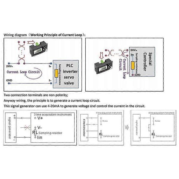 Ny 2-tråds 4-20MA Strömsignalgenerator Panelmonterad Strömkretsgenerator 4 till 20MA Simulator Hög Precision As Shown