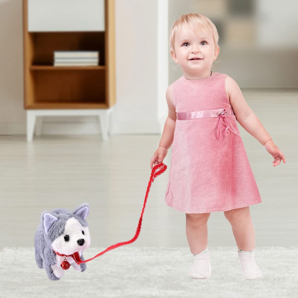 Plysj Teddy Toy Valp Elektronisk Interaktiv Kjæledyr Hund - Gåing, Bjeffing, Halevift, Strekking Ledsagerdyr For Barn