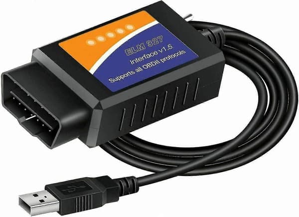 ELM327 Programvara OBD2 Scanner Adapter USB Diagnostikverktyg Kabel för Ford