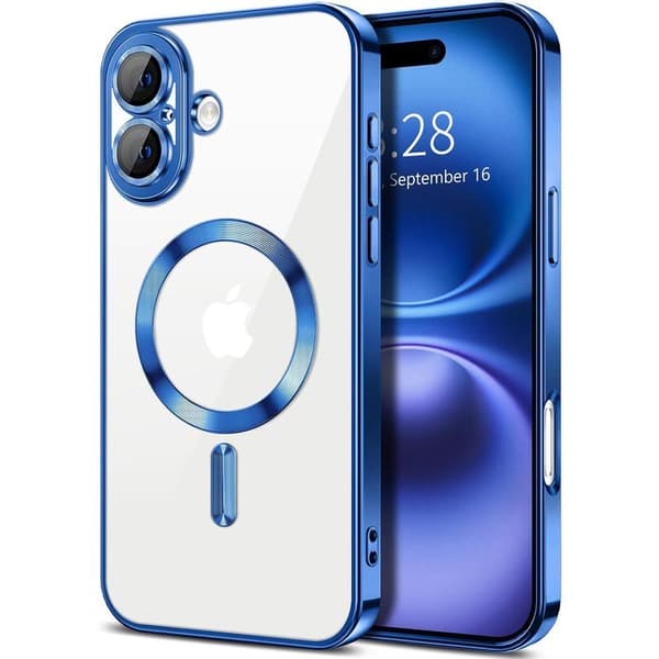 iPhone 17 Case - Metallic Case with Magnetic Compatibility, Slim Design - Blue blue blue