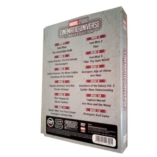 Original Marvel Cinematic Universe 23 filmer samling 12 DVD-er MARVEL STUDIOS med engelsk lyd og undertekster