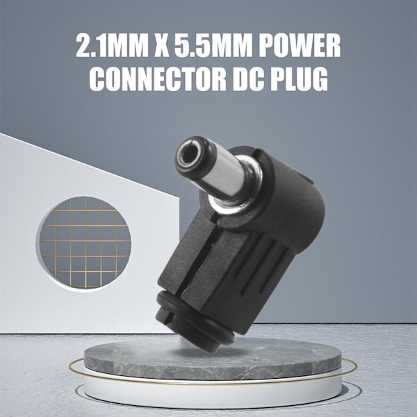 10 st 2,1 mm x 5,5 mm Hanplugg Höger Vinkel L DC Strömkontakt