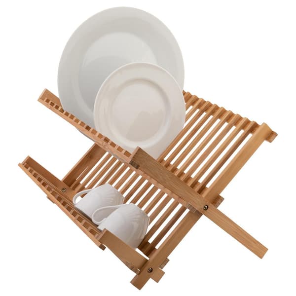 Foldbart Opvaskestativ i Bambus beige