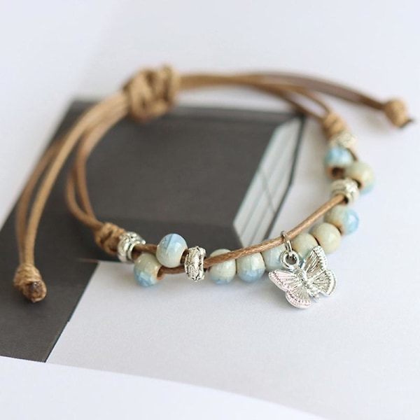 Fashion Simple flettet keramisk justerbar armbånd personlighed håndlavede smykker blue
